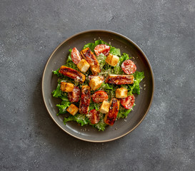 Caesar salad with chicken. Healthy eating. Diet. Recipes of national dishes.