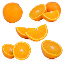 Orange healthy fresh fruit from nature isolated on a white background.
