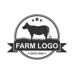 Farm concept logo template. Label for farm products. Vector illustration