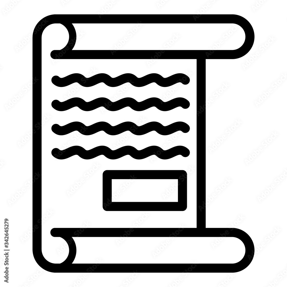 Poster Handwritten document icon. Outline handwritten document vector icon for web design isolated on white background