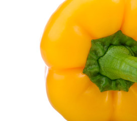 Ripe yellow bell peppers. healthy fresh vegetable from nature isolated on a white background.