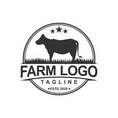 Farm concept logo template. Label for farm products. Vector illustration