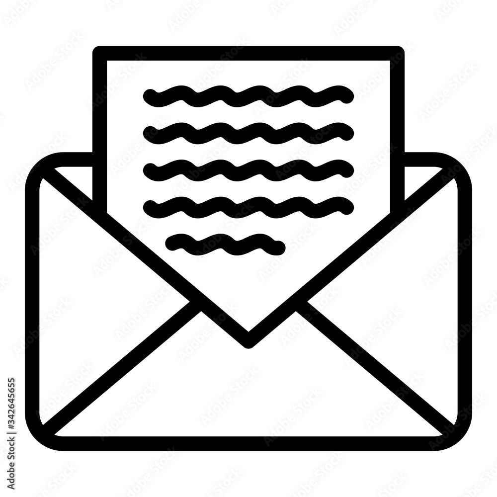 Poster letter from the envelope icon. outline letter from the envelope vector icon for web design isolated 