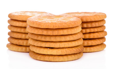 Crackers isolated on white background.