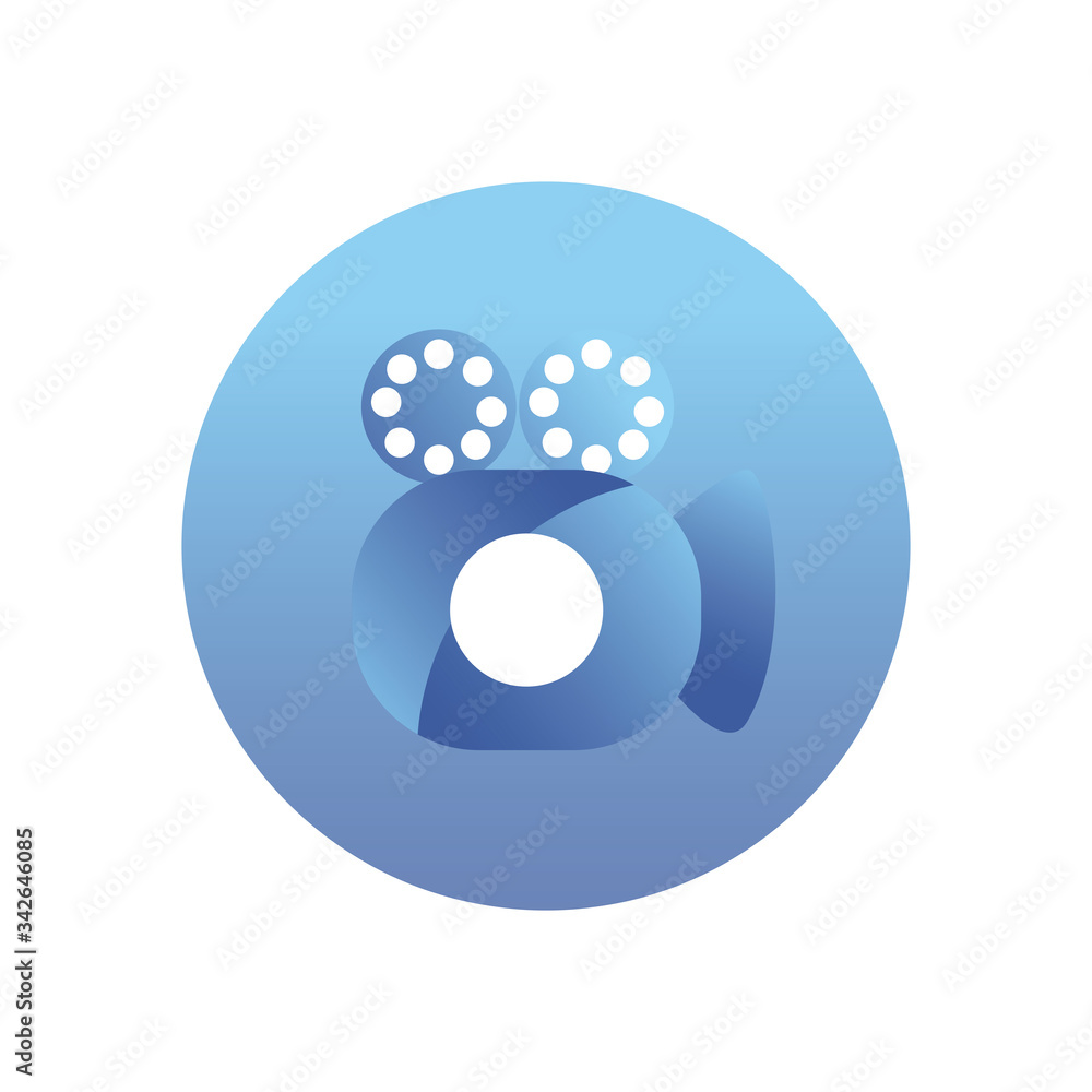Poster videocamera fill style icon gradient style icon vector design