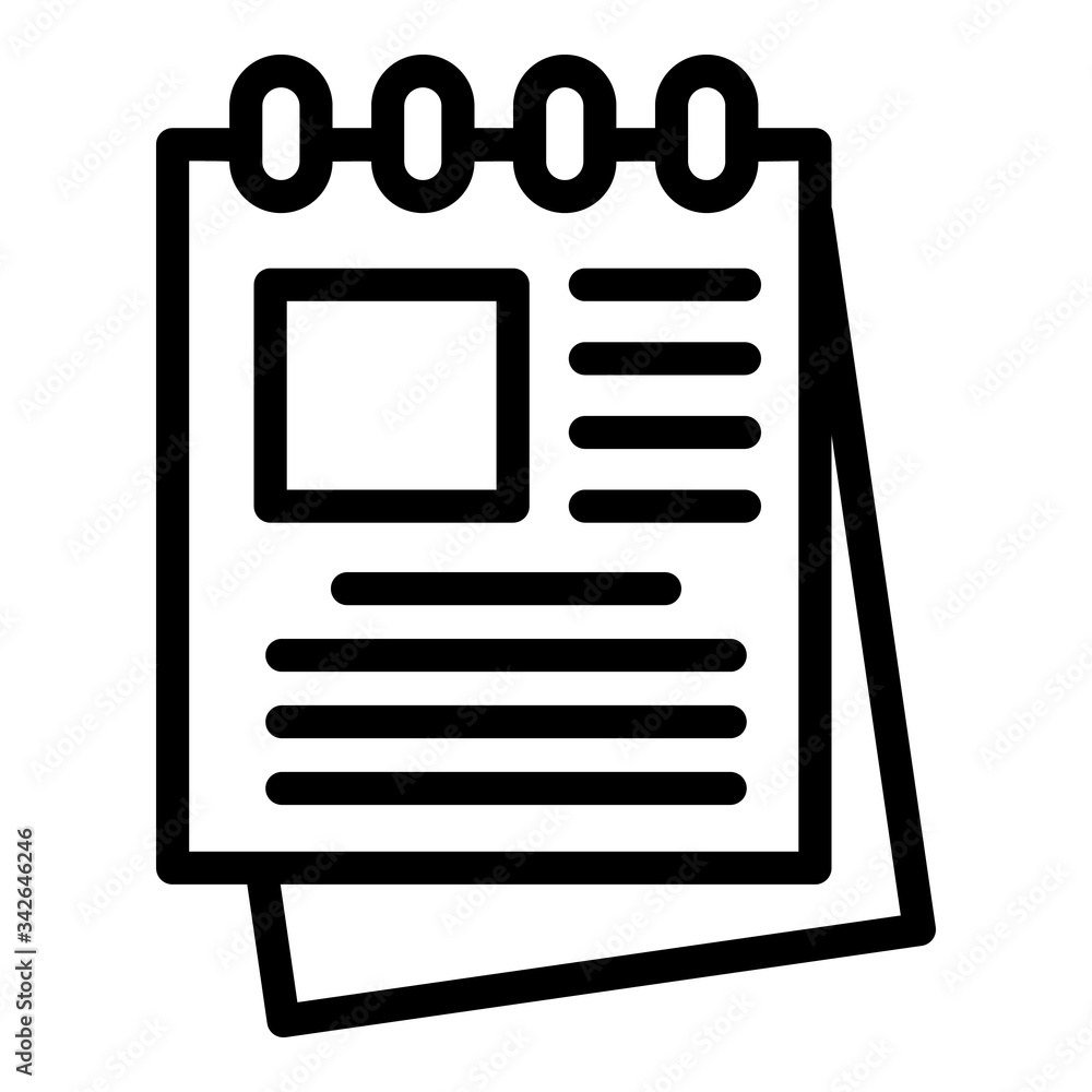 Poster notes in notepad icon. outline notes in notepad vector icon for web design isolated on white backgro