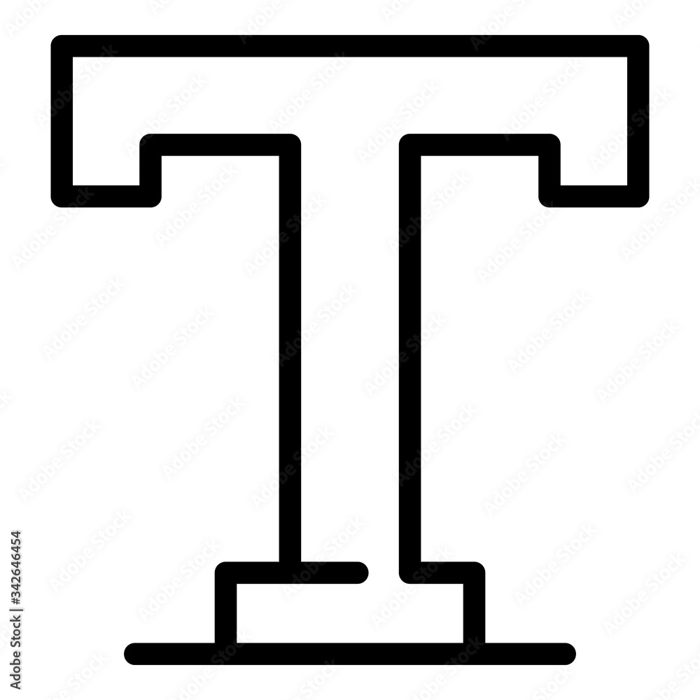 Aufkleber uppercase t icon. outline uppercase t vector icon for web design isolated on white background