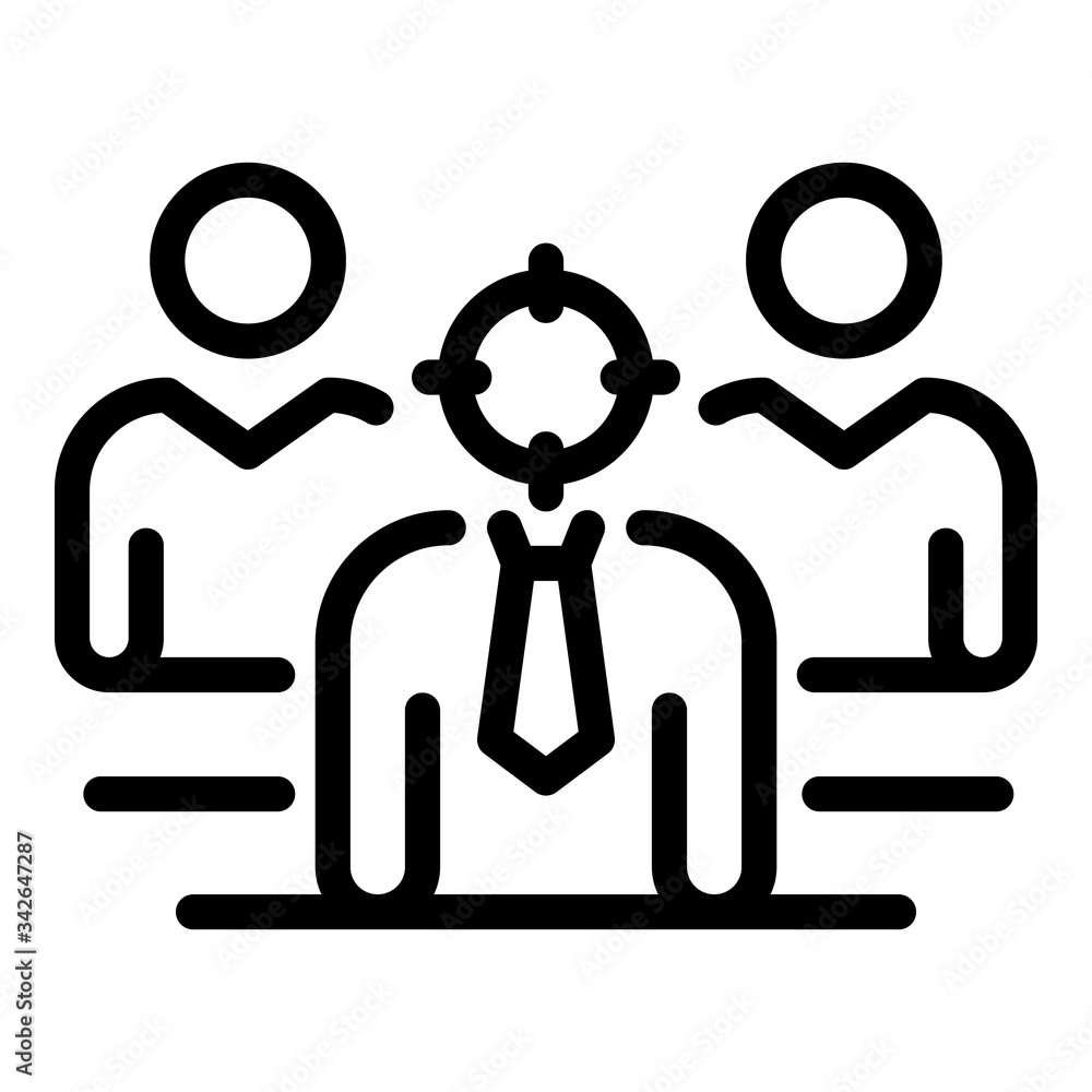 Poster target businessman icon. outline target businessman vector icon for web design isolated on white bac