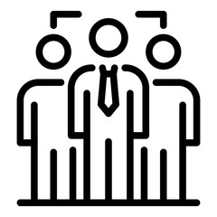 Business team icon. Outline business team vector icon for web design isolated on white background