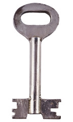 Key, metal, on a white background, vintage