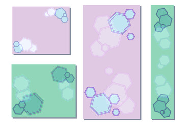 6角形と四角いバナーの背景素材