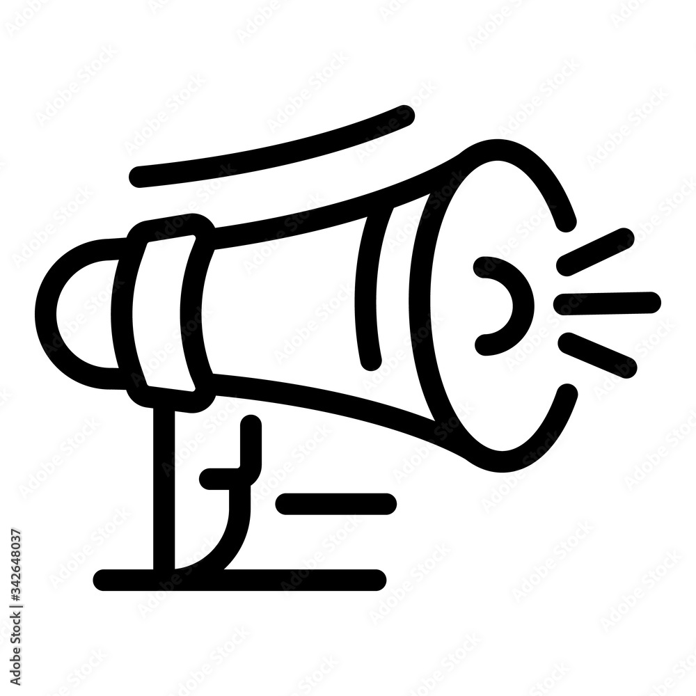 Poster loud speaker icon. outline loud speaker vector icon for web design isolated on white background