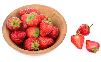 strawberries isolated on white background.