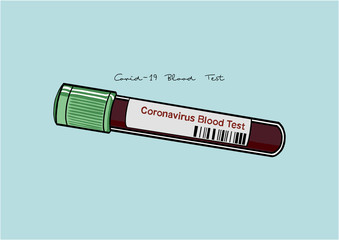 Vector Illustration of Coronavirus / COVID-19 Blood Test