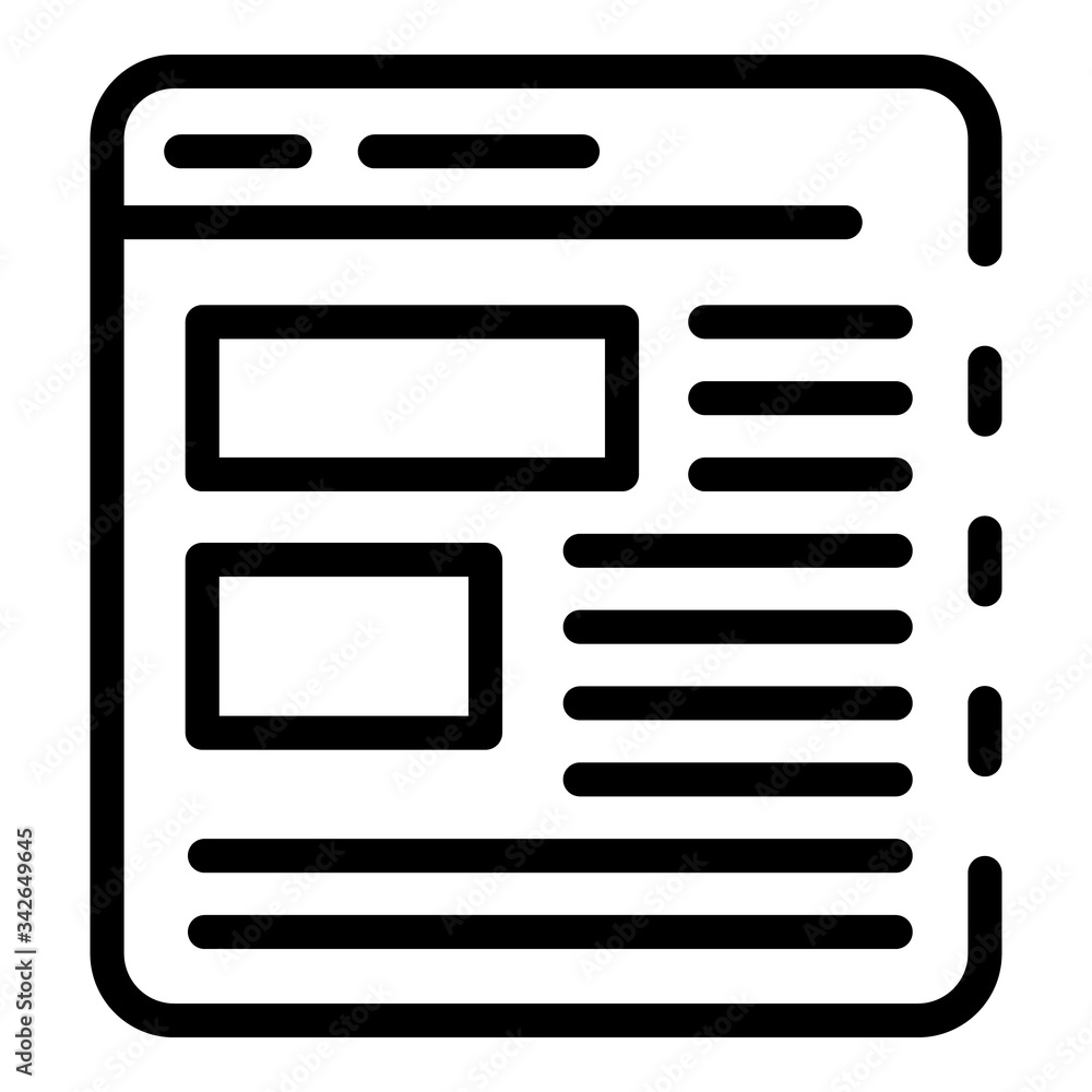 Poster web advetisment icon. outline web advetisment vector icon for web design isolated on white backgroun