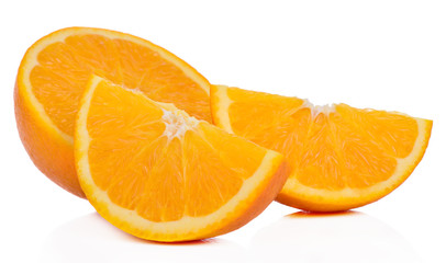 Orange,healthy fresh fruit from nature isolated on a white background.