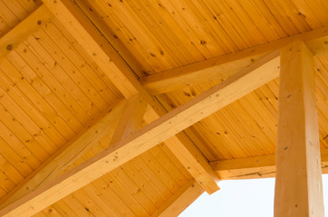 house construction with fir wood