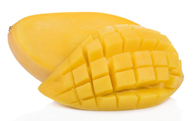 Mango slice cut  isolated on white background
