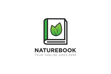 leaf book logo and icon vector illustration design template