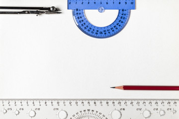 ruler and pencil on paper