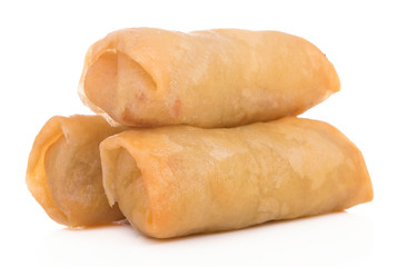 Spring Roll also known as Egg Roll isolated on white.