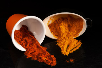 colorful spices close up
