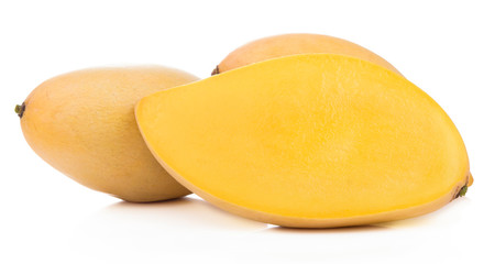 Mango slice cut  isolated on white background