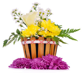 Bouquet of flowers  isolated on white.