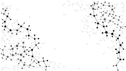 Abstract structure molecule and dna, atom, neurons. Scientific concept for your design. Connected lines with dots. Medical, technology, chemistry, science background. Vector illustration.