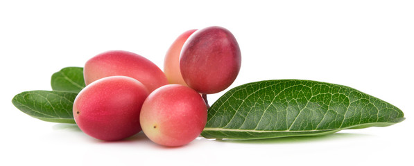 Karonda fruit isolated on white background.