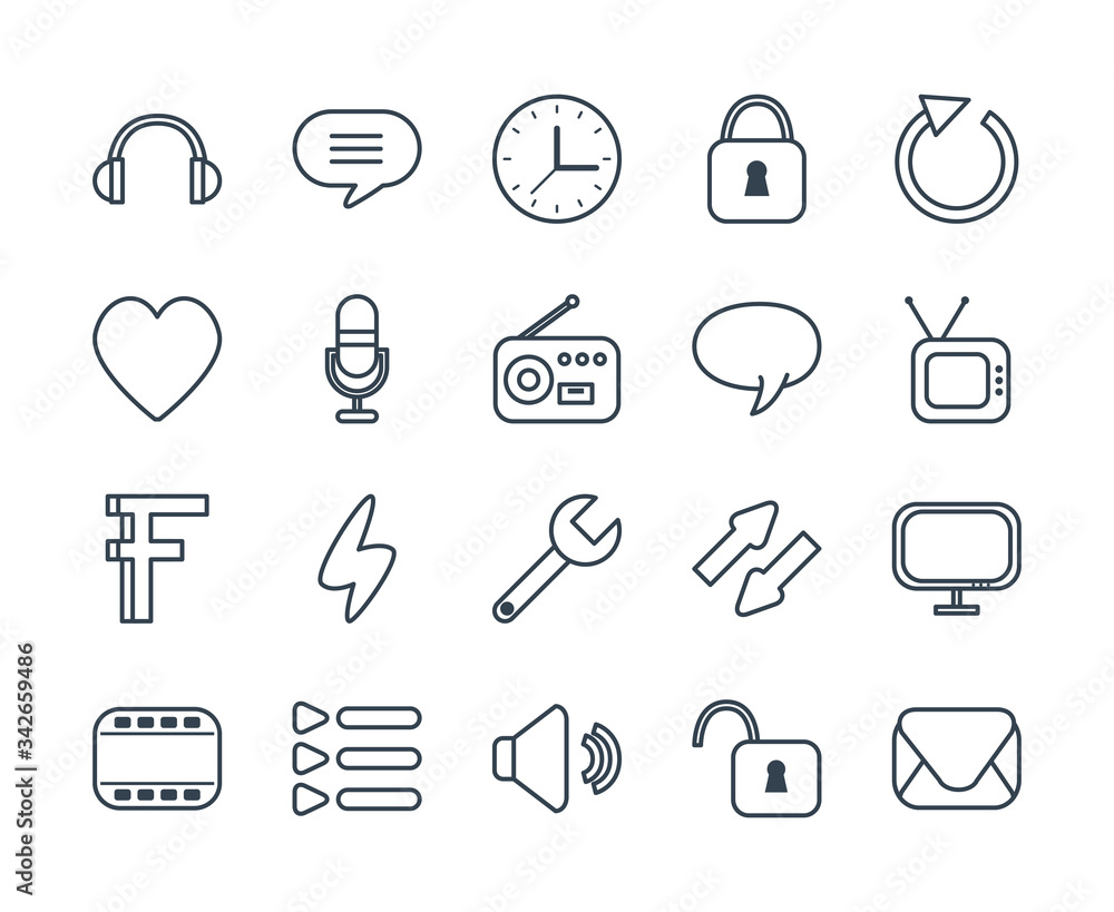 Poster thumb up line style icon vector design