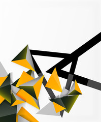 Abstract background, mosaic 3d triangles composition, low poly style design. Vector Illustration For Wallpaper, Banner, Background, Card, Book Illustration, landing page