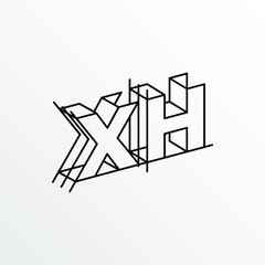 Initial Letter XH with Architecture Graphic Logo Design