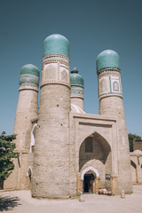 Fototapeta premium Middle Asia. Uzbekistan Bukhara. Summer. Eastern mosque. Chor-Minor Madrasah