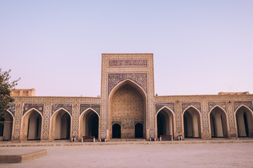 Fototapeta na wymiar Middle Asia. Uzbekistan Bukhara. Summer. Eastern mosque. Poi Kalyan complex. Courtyard