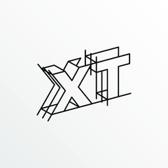 Initial Letter XT with Architecture Graphic Logo Design