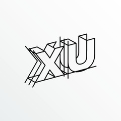 Initial Letter XU with Architecture Graphic Logo Design