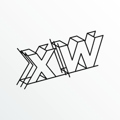 Initial Letter XW with Architecture Graphic Logo Design