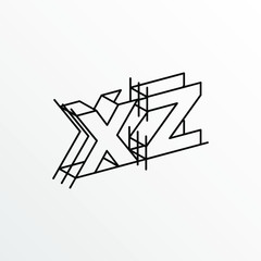 Initial Letter XZ with Architecture Graphic Logo Design