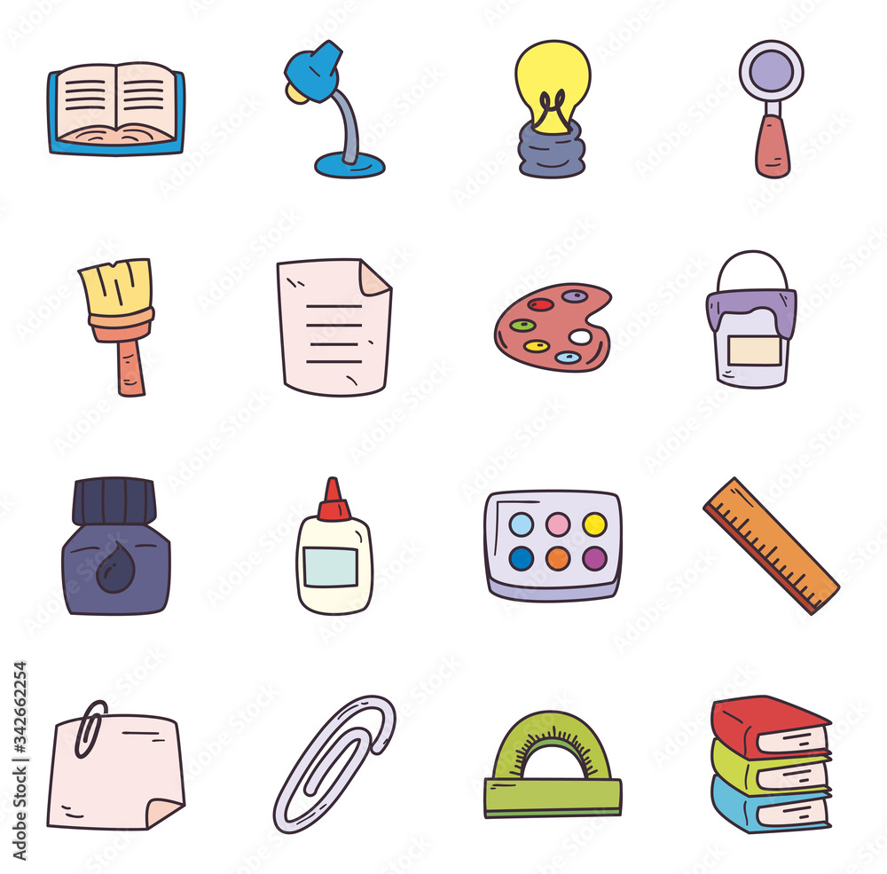 Poster creativity and design fill style icon set vector design
