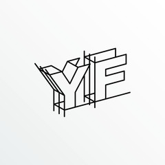 Initial Letter YF with Architecture Graphic Logo Design