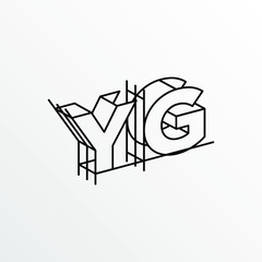 Initial Letter YG with Architecture Graphic Logo Design