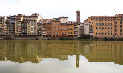 Fototapeta premium Arno river waterfront of Florence panoramic view