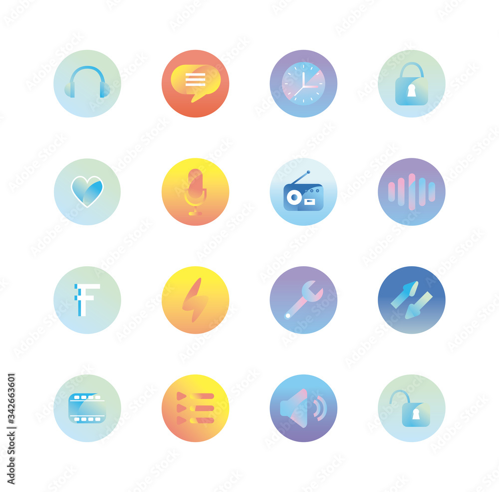 Poster thumb up gradient style icon vector design