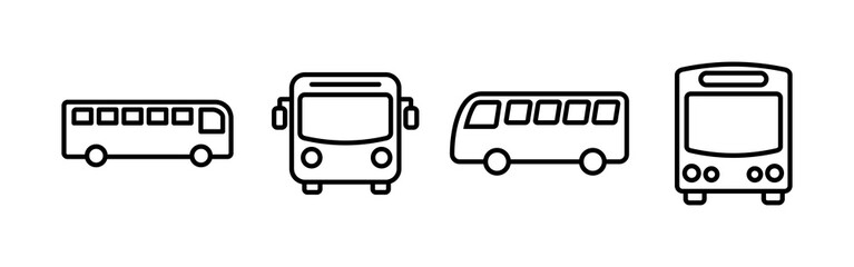 Bus Icons set. Bus vector icon. Public transport symbol.