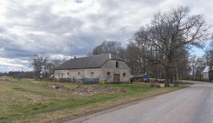 Fototapeta na wymiar countryside barn building in estonia europe