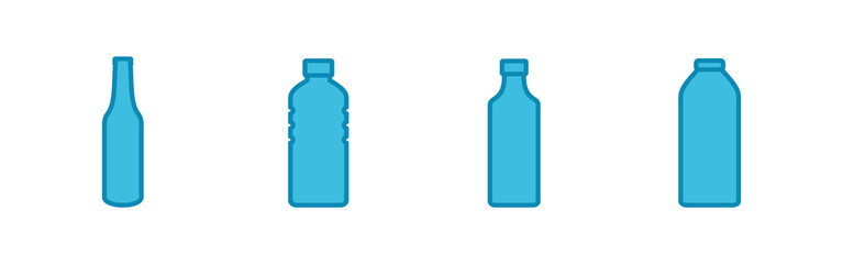 Bottle icons set. Bottle icon in trendy flat design