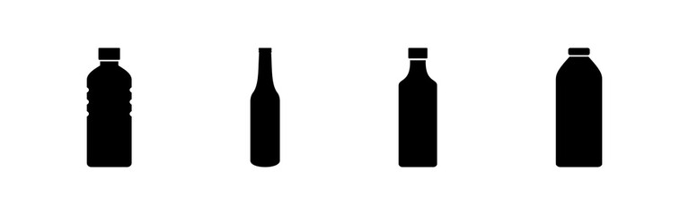 Bottle icons set. Bottle icon in trendy flat design