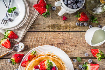 Sweet crepes with berries