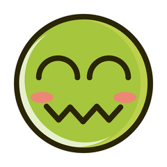 blush close eyes funny smiley emoticon face expression line and fill icon